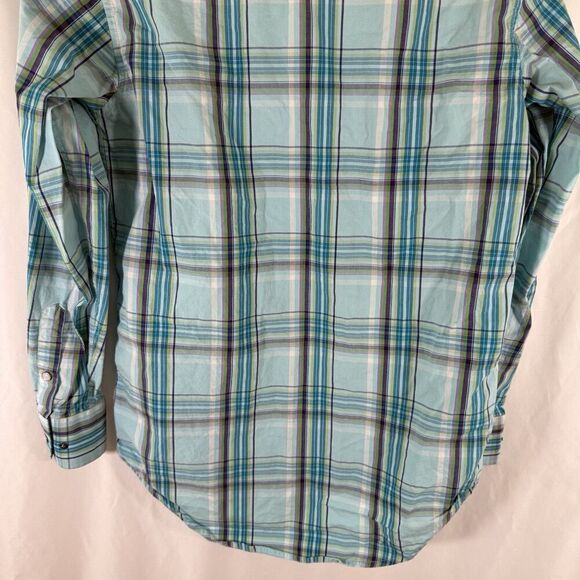 Panhandle Select Pearl Snap Men's Small Green Plaid Long Sleeve 100% Cotton - Picture 11 of 11